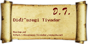 Diószegi Tivadar névjegykártya