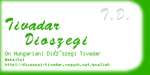 tivadar dioszegi business card